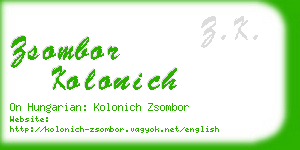 zsombor kolonich business card